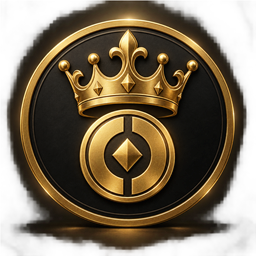 Goldenes Krypto-Kronen-Emblem von Bitkingz